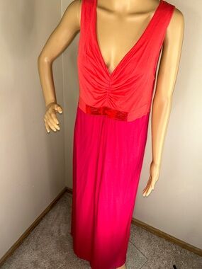 Boden Coral and Hot Pink Maxi Dress